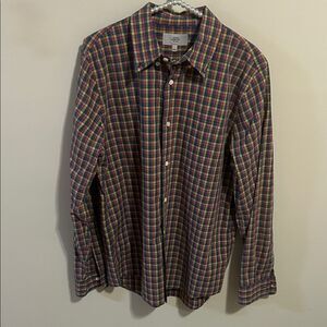 Jack Spade Men’s Large Multicolor Plaid Long Sleeve Shirt